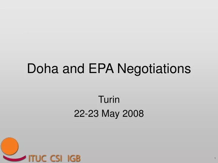 doha and epa negotiations