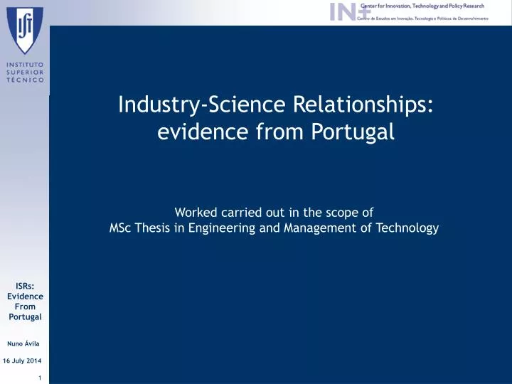 industry science relationships evidence from portugal