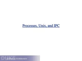 Processes, Unix, and IPC