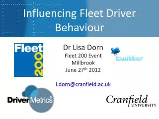 Influencing Fleet Driver Behaviour