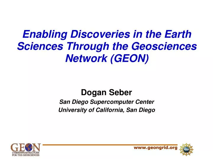 enabling discoveries in the earth sciences through the geosciences network geon