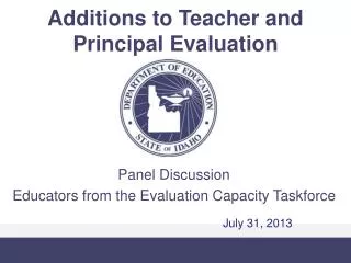 Additions to Teacher and Principal Evaluation