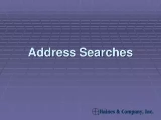 Address Searches