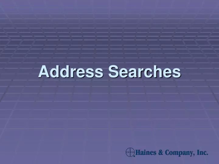 address searches