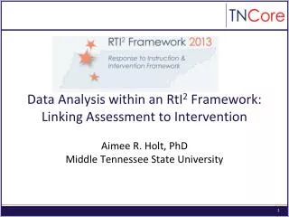 Data Analysis within an RtI 2 Framework: Linking Assessment to Intervention