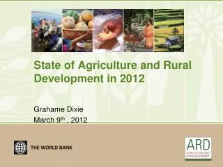 State of Agriculture and Rural Development in 2012