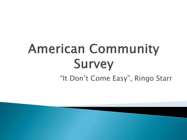 american community survey