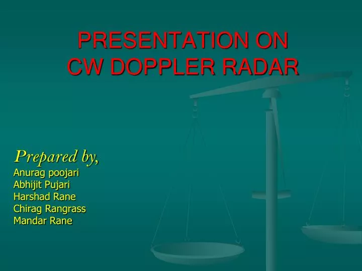 presentation on cw doppler radar