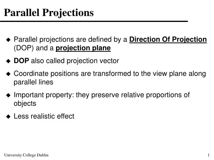 parallel projections
