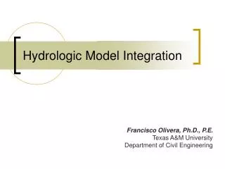 Hydrologic Model Integration