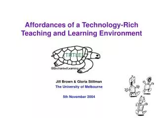 Affordances of a Technology-Rich Teaching and Learning Environment