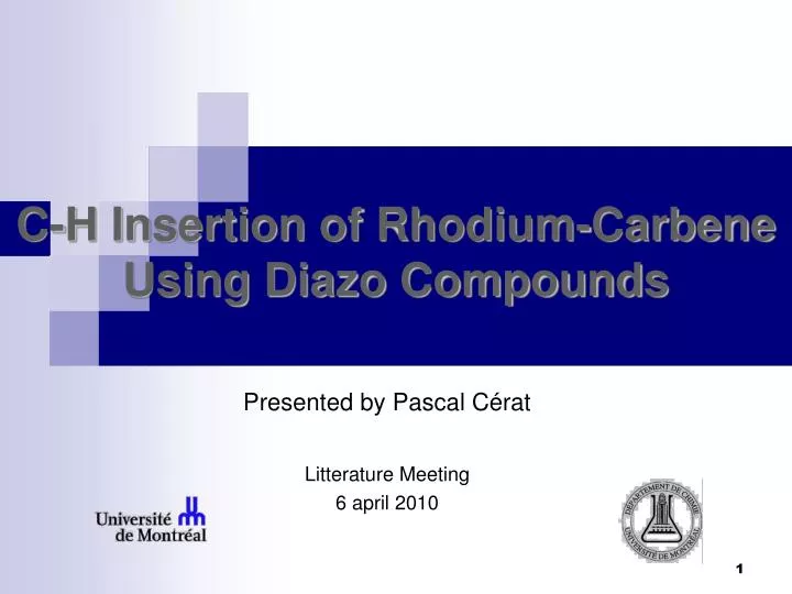 c h insertion of rhodium carbene using diazo compounds