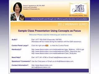 Sample Class Presentation Using Concepts as Focus