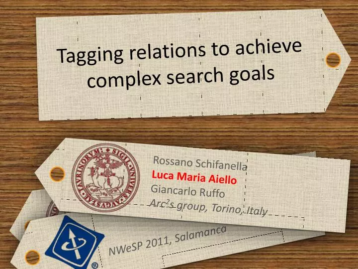 tagging relations to achieve complex search goals