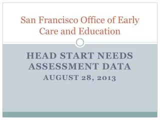 San Francisco Office of Early Care and Education