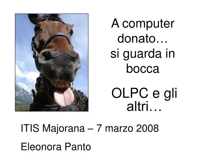 a computer donato si guarda in bocca