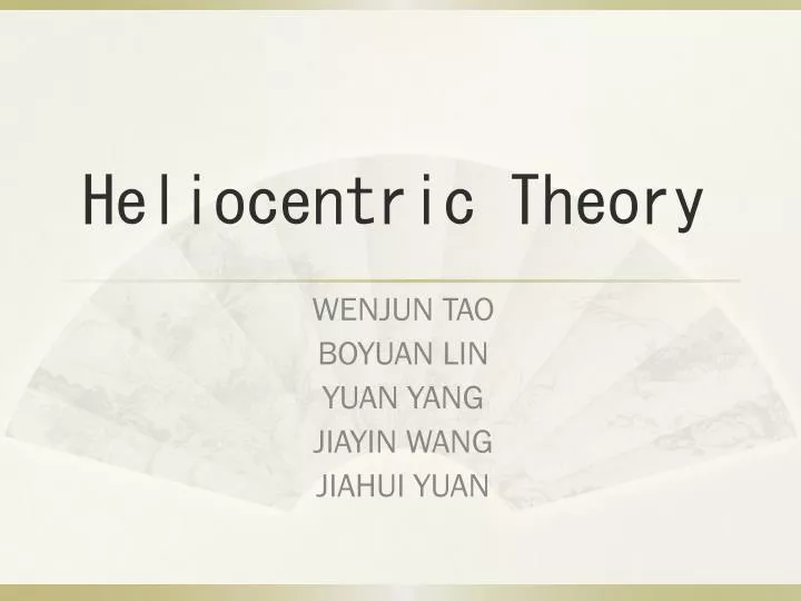 heliocentric t heory