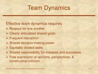 Team Dynamics