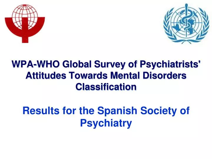 wpa who global survey of psychiatrists attitudes towards mental disorders classification