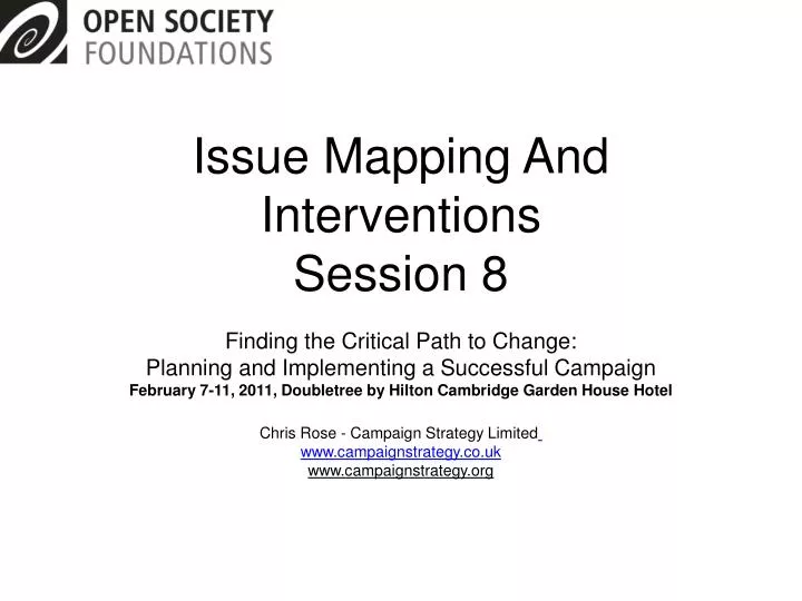 issue mapping and interventions session 8