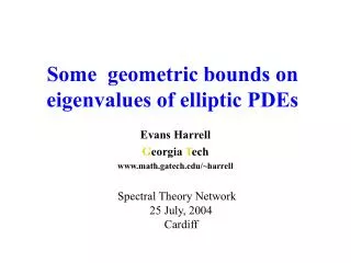 Some geometric bounds on eigenvalues of elliptic PDEs
