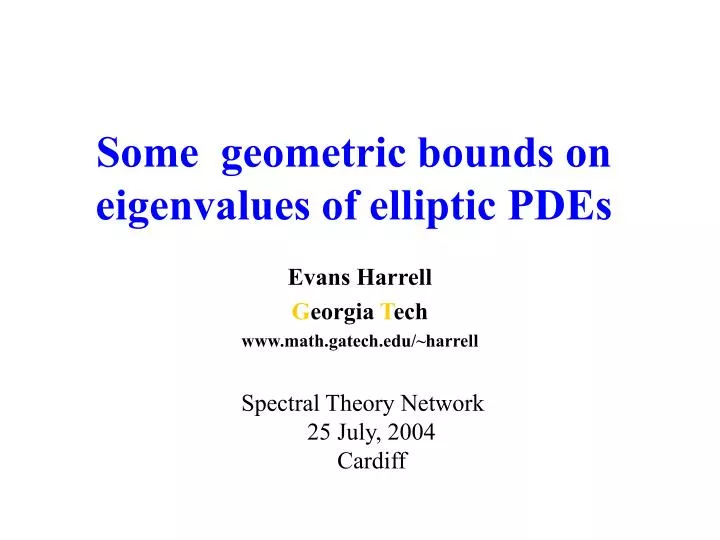 some geometric bounds on eigenvalues of elliptic pdes