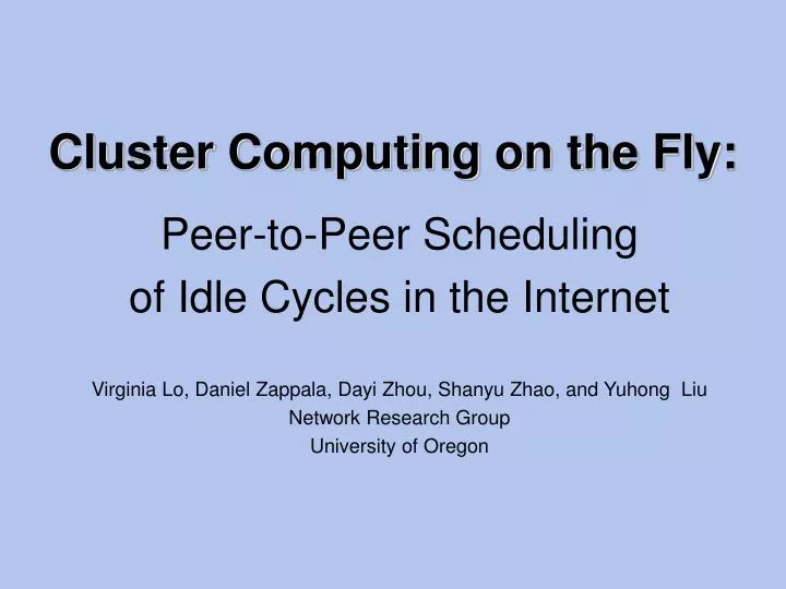 cluster computing on the fly