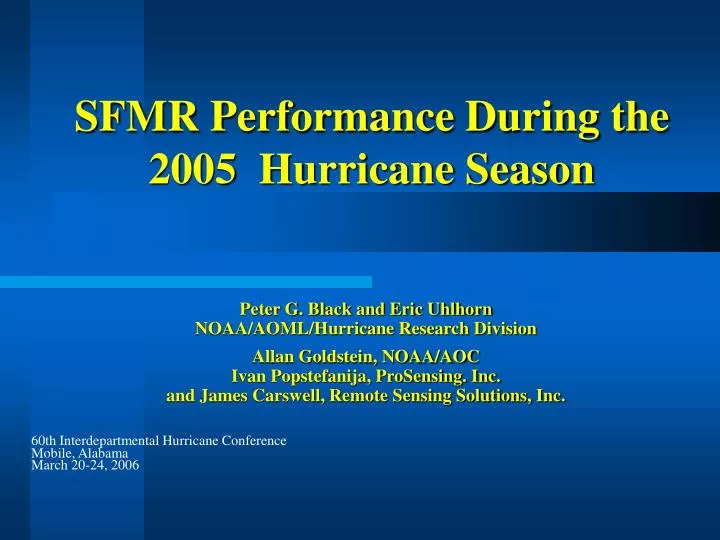 sfmr performance during the 2005 hurricane season