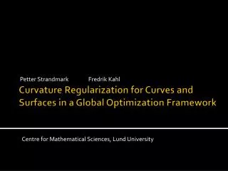 Curvature Regularization for Curves and Surfaces in a Global Optimization Framework