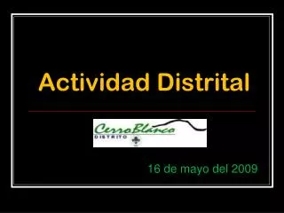 actividad distrital