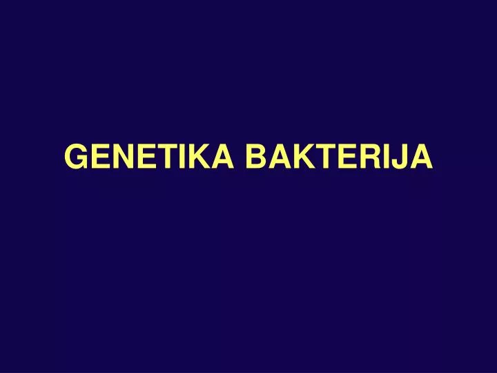 genetika bakterija