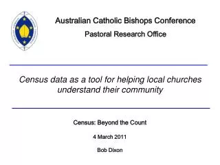 Census data as a tool for helping local churches understand their community