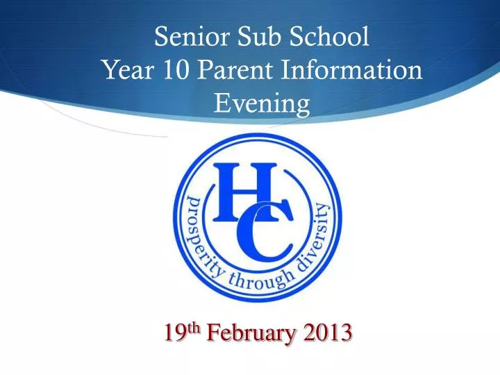 senior sub school year 10 parent information evening