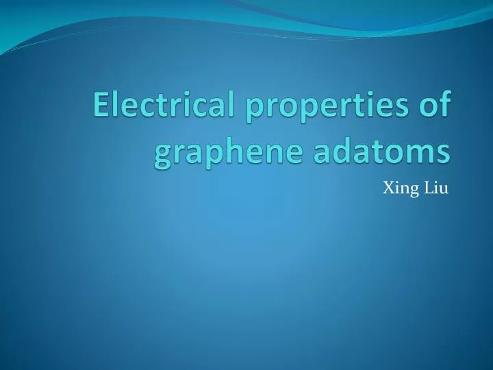 electrical properties of graphene adatoms