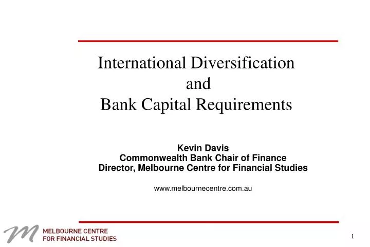 international diversification and bank capital requirements