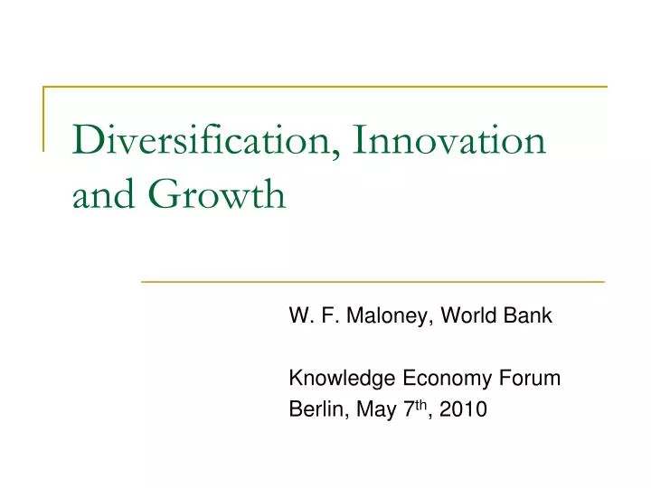 diversification innovation and growth