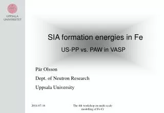 SIA formation energies in Fe