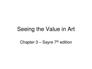 Seeing the Value in Art