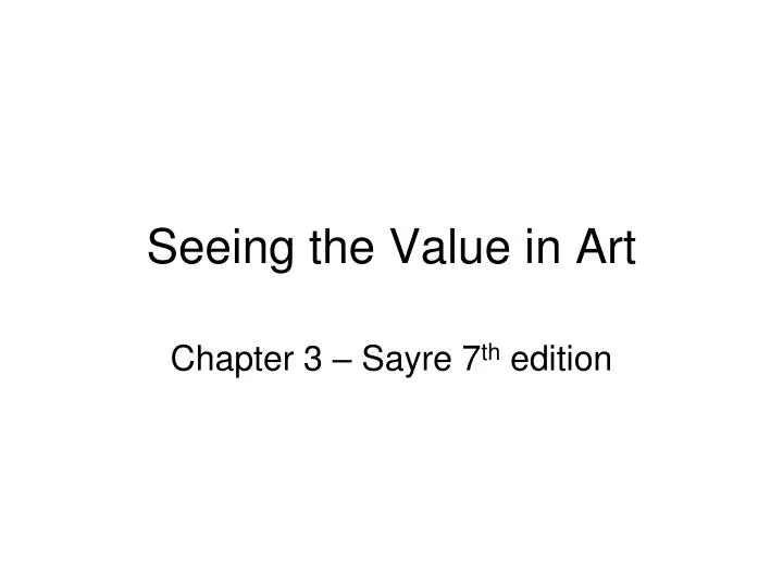 seeing the value in art