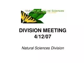 DIVISION MEETING 4/12/07