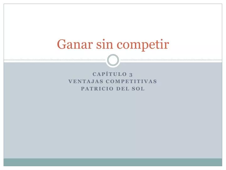 ganar sin competir