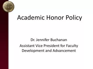 Academic Honor Policy