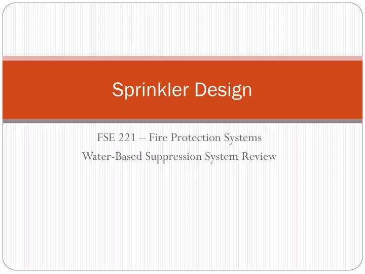 sprinkler design