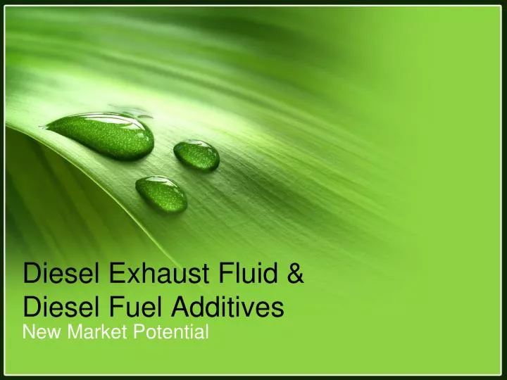 diesel exhaust fluid diesel fuel additives