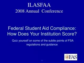 ILASFAA 2008 Annual Conference