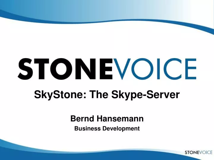 skystone the skype server bernd hansemann business development