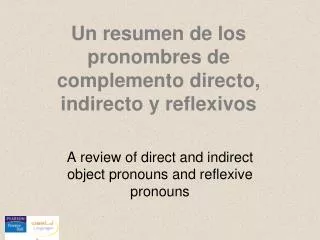 Un resumen de los pronombres de complemento directo, indirecto y reflexivos