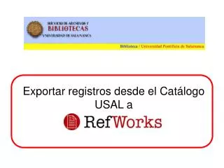 Exportar registros desde el Catálogo USAL a