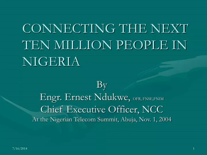 connecting the next ten million people in nigeria