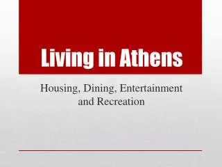 Living in Athens